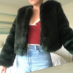 Forest Green Fur Jacket